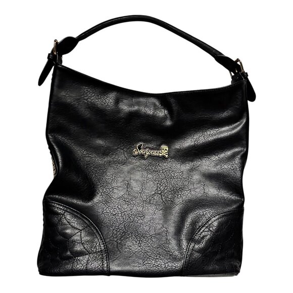 Sourpuss Handbags - Sourpuss Black Faux Leather Studded Skull Shoulder Bag Gothic Punk Rockabilly
